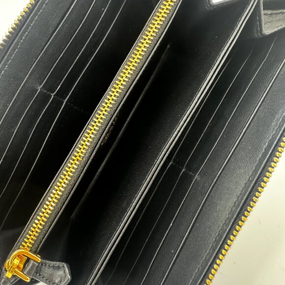Prada Black Nappa Gaufre Zip Around Wallet - Picture 6 of 6